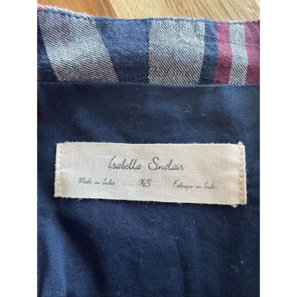 Anthropologie Isabella Sinclair Plaid Tartan Moc Maxi Wrap Dress - Picture 4 of 5